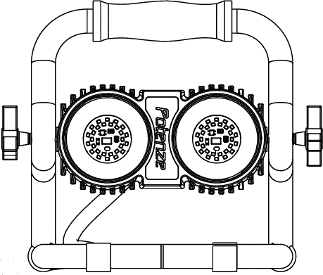 Desenho técnico com dimensões Luminária Portátil
